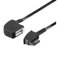 Wentronic Goobay TAE-F ilginamasis laidas 4 kontaktų, juodas, 10 m – TAE-F kištukas į TAE-F lizdą (50275)