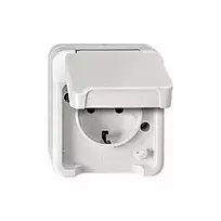 Kištukinis lizdas Merten MEG2300-8019 CEE 7/3, baltas, IP44, termoplastikas, 83×73×57 mm