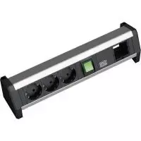Ilgintuvas Bachmann 3x Schuko 1x GST18 juodas sidabrinis