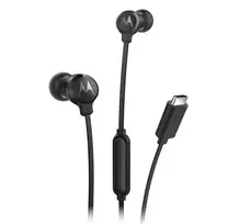 Ausinės Motorola EARBUDS3CS laidinės, į ausį, skambučiai/muzika, USB Type-C, juodos