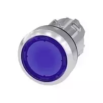 Siemens Drucktaster Betätiger flach, Frontring Metall, Hochglanz Blau SIRIUS ACT 3SU1051-0AB50-0AA0 1 St. (3SU1051-0AB50-0AA0)
