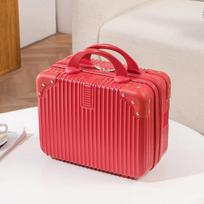 14 colių retro kosmetinė - Mini lagaminas Rankinė Saugojimo krepšys kelionėms 14 inch raudona