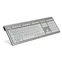Logickeyboard SKB-AJPU-DE klaviatūra, pilno dydžio, USB, Vokiška QWERTZ, aliuminis, balta