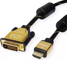 ROLINE 11.04.5896 vaizdo kabelis-adapteris 1,5 m HDMI A tipo (standartinis) DVI-D juodas - auksinis (11.04.5896)
