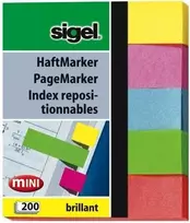 Lipnūs skirtukai Sigel HN625 mėlyna, žalia, rožinė, raudona, geltona