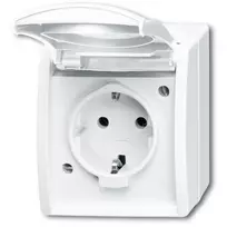 Kištukinis lizdas Busch-Jaeger 2083-0-0834 CEE 7/3 2P+E 250V 16A IP44 Baltas