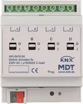 MDT AKI-0416.04 perjungimo relė 4 kanalų 4TE REG 16/20A 230VAC C-Last Industrie 200µF