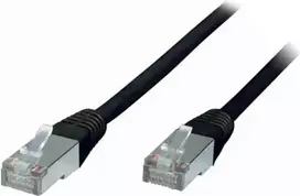 S/CONN Cat5e tinklo laidas 1 m, F/UTP (FTP), RJ-45 → RJ-45, 1Gbit/s, juodas
