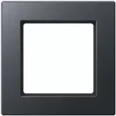 JUNG AC 581 BF ANM Juodas sieninis kištukinio lizdo dangtelis, termoplastikas, 87×87 mm