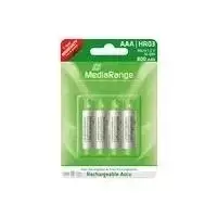 MediaRange MRBAT120 - Įkraunamos AAA baterijos, 4 vnt., NiMH, 800 mAh