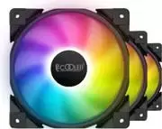 PCCOOLER HALO-FRGB-3I1 120 mm kompiuterio korpuso ventiliatorius, 1000–2000 RPM, ARGB
