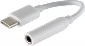 Garso adapterio laidas S/CONN 14-05020 0,1m 3,5mm USB Type-C baltas