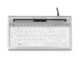 BakkerElkhuizen S-board 840 UK Qwerty, belaidė klaviatūra (80-87%), USB, žirklinis mechanizmas, QWERTY, šviesiai pilka, balta