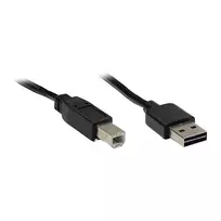 Jungiamasis laidas USB 2.0 EASY Plug A į B kištuką, juodas, 3m, Good Connections® (2510-EU03)