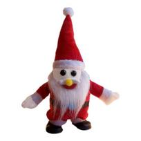 Elektrinė animuota Kalėdinė Santa Claus kepurė, žaislas, Kalėdų eglutės dekoracija su vaikščiojimo ir purtymo funkcijomis, šventinis stalo dekoras, smagūs žaislai vaikams, Kalėdiniai papuošimai