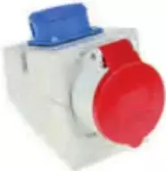 Pramoninis kištukinis lizdas Bachmann 910.002, 5P, 400 V, 16 A, IP44, polikarbonatas, mėlyna/raudona/balta
