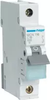 Automatinis jungiklis Hager MCN116, 16 A, C charakteristika, 1 modulis, 17,5 mm