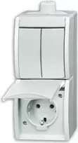BUSCH JAEGER 2601/5/20EW-54-503 - Kištukinis lizdas CEE 7/3 2P+E - Baltas - IP44 - 250 V - 16 A