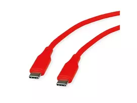 ROLINE USB 2.0 laidas C-C ST/ST Silicone 60W 1m Raudonas