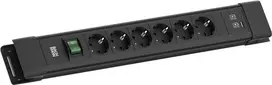 Ilgintuvas Bachmann CONNECTUS BM005922 — 6×CEE7 lizdai, 1×USB-A 22W, 2,0 m laidas