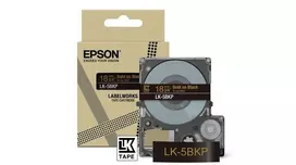 Juosta etikečių spausdintuvui Epson LK-5BKP juoda su auksiniu tekstu 1,8 cm