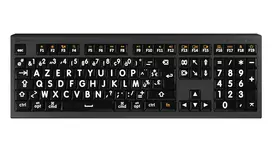 Logickeyboard USB AZERTY prancūziška klaviatūra LKB-LPWB-A2M-FR, laidinė, žirkliniai jungikliai