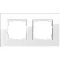Sieninė plokštelė GIRA Esprit Glas White – besraigtis stiklinis dizainas, 95×166×9,85 mm