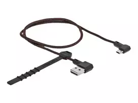 USB laidas DeLOCK EASY-USB 2.0, A tipo (vyriškas) į Micro-B (vyriškas, reversinis), 0,5 m, juodas