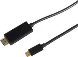 Laido adapteris ShiverPeaks BS10-57045 3 m USB Type-C HDMI juodos spalvos