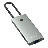 Techly IUSB32C-HUB6HPDI USB 3.2 Gen 1 Type-C stotelė su HDMI, RJ-45, USB-A ir USB-C, 5000Mbit/s, aliuminis