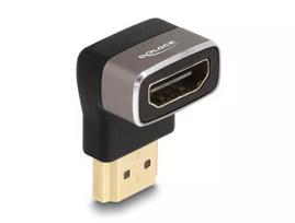 DeLOCK HDMI adapteris vyriškas į moterišką 90° kampu į viršų 8K 60 Hz pilkas metalinis