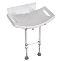Sieninė sulankstoma dušo kėdė ActionMed KP600AM – balta, ergonomiška sėdynė, reguliuojamos neslystančios kojelės, 3 kg