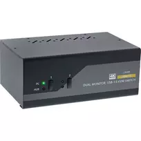 KVM jungiklis InLine 62652I 2 prievadų dviejų monitorių HDMI 4K USB 3.0 garsas