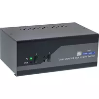 InLine KVM Desktop Switch, 2 prievadų, dviejų monitorių, DP+HDMI, 4K, USB 3.0, garsas