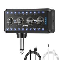 LEKATO Guitar Headphone Amplifier with Bluetooth Mini 10 Amp and Inlay and and USB Export for Electric Guitar Plug, Models, Tuner, Effects,