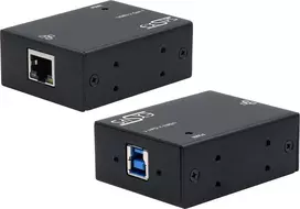 Tinklo medijos keitiklis Exsys USB 3.2 Gen 1 B į 1 Gigabit Ethernet EX-13021HMV su DIN bėgio komplektu