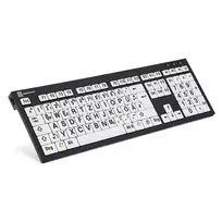 Klaviatūra Logickeyboard XL Print Universal USB QWERTZ vokiška juoda balta