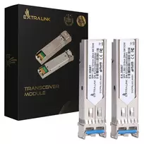 Extralink SFP 1.25G modulis 2 vnt., 1,25Gbps, LC/UPC, 1310nm, 20km, vienmodis, DOM