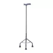 Reabilitacinis trikojis vaikščiojimo ramentas MDH, reguliuojamas aukštis 73–95,5 cm, aliuminis/plienas, sidabrinis, maks. apkrova 100 kg