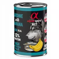 ALPHA SPIRIT WET Sardinė su banana – šlapias šunų ėdalas – 400g