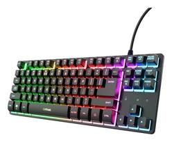 Žaidimų klaviatūra TRUST GXT 833 Thado, TKL 87 klavišų, USB, QWERTY US, membraninė, RGB, juoda