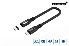 USB4 Gen 3x2 USB-C į USB-C laidas MicroConnect MC-LS-USB4CC0.15, 0,15 m, juodas