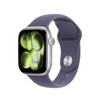 Išmanusis laikrodis Apple Watch Series 11 GPS + Cellular 42mm sidabrinis aliuminis korpusas su purpuriniu rūko sportiniu dirželiu M/L