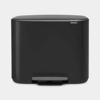 Brabantia 121227 stačiakampis šiukšlių konteineris su pedalais, 23+11 l, juodas