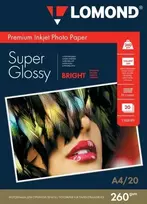Foto popierius Lomond Premium 260 g/m² A4 Super Glossy, 20 lapų