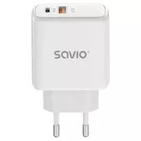 Savio LA-12 universalus mobiliojo įrenginio kroviklis baltas AC greitasis krovimas vidaus naudojimui