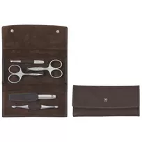 Manikiūro ir pedikiūro rinkinys ZWILLING 97407-007 – 5 dalių komplektas su odiniu dėklu
