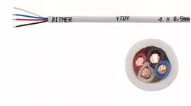 Domofono kabelis YTDY 12×0,5 mm² — 12 gyslų po 0,5 mm²