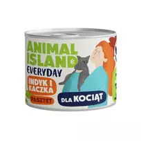 ANIMAL ISLAND Everyday Kalakutiena ir antis kačiukams - šlapias kačių maistas - 185g