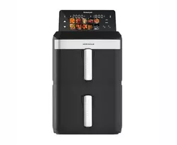 Karšto oro gruzdintuvė Taurus Air Fry Duo Slim 13 L dviguba, 2800 W, liečiamasis valdymas, juoda